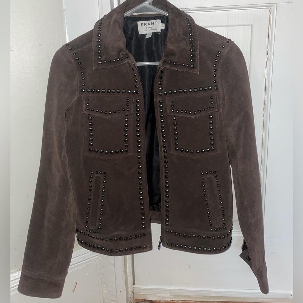 NEW FRAME, Suede Jacket!!! Super Cool with amazing detailing. Fits like a small.